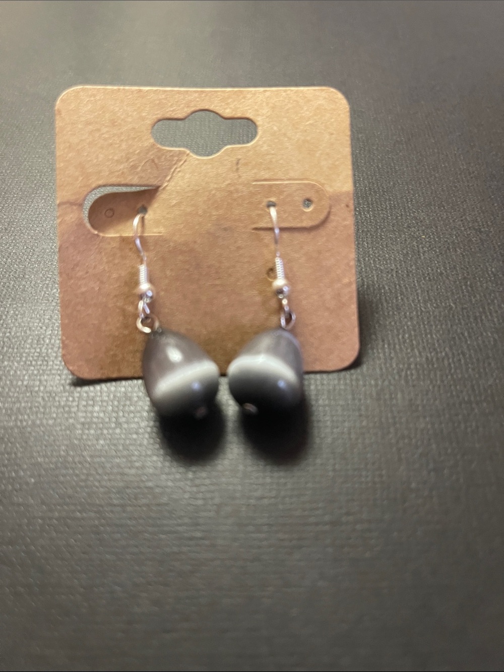 Pearl Teardrop Dangle Earrings in Gray